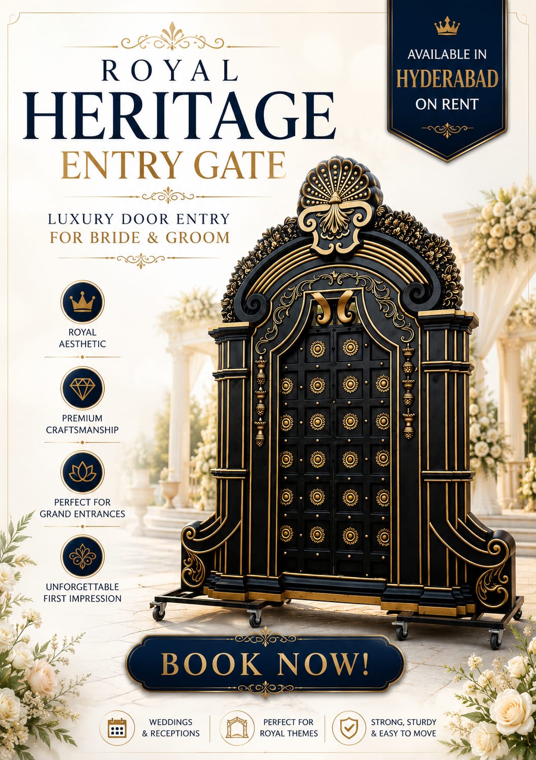 Black and Golden Grand Entry Reveal Entry Elements rental product by RentEvent