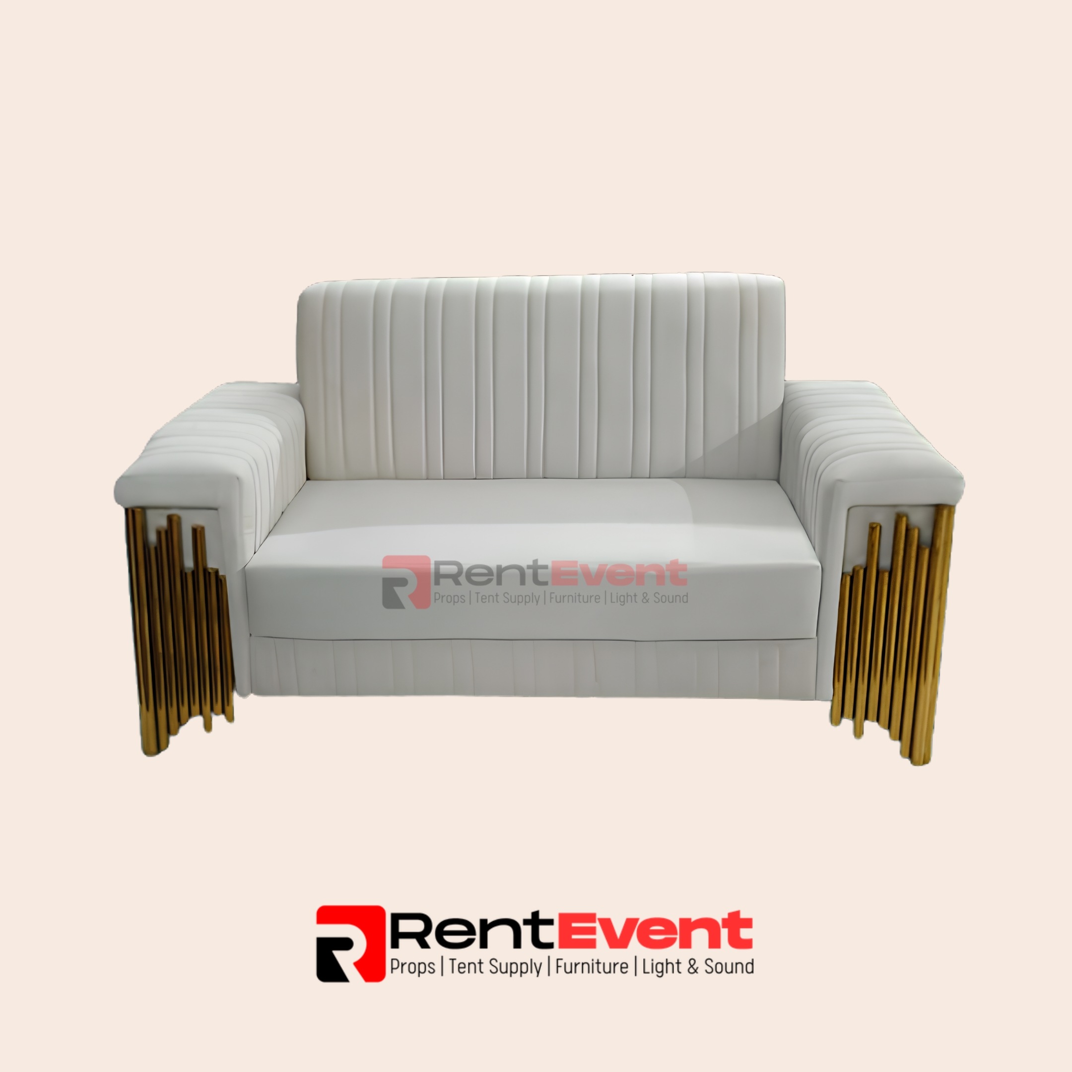 Golden & White Luxury Sofa Luxury Furniture rental product by RentEvent