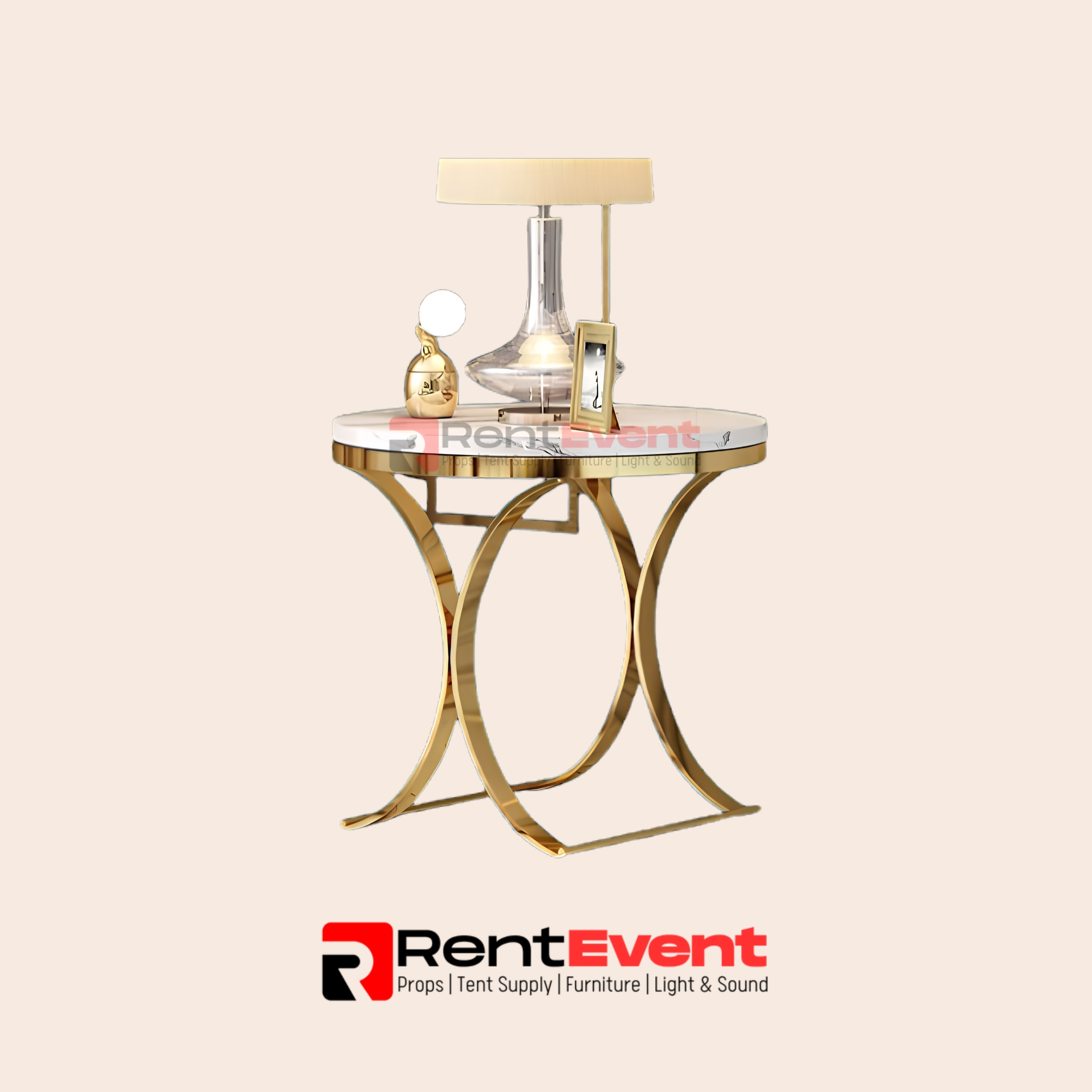 Golden Tea Table Luxury Furniture rental product by RentEvent