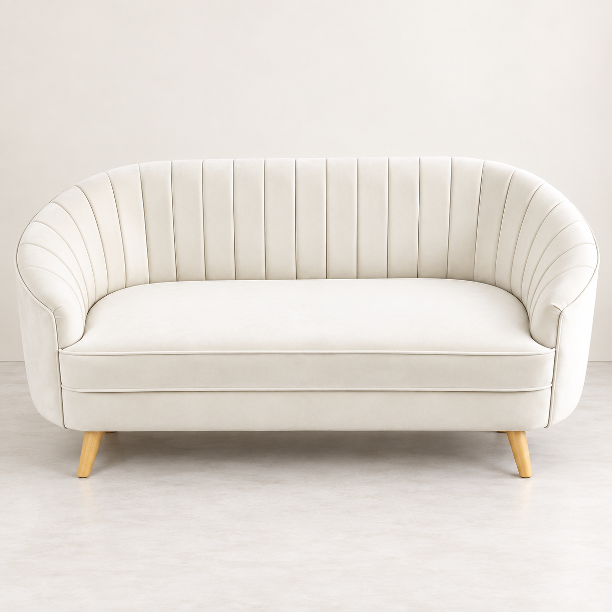Light Cream Velvet 3 Seater Sofa Furniture rental product by RentEvent