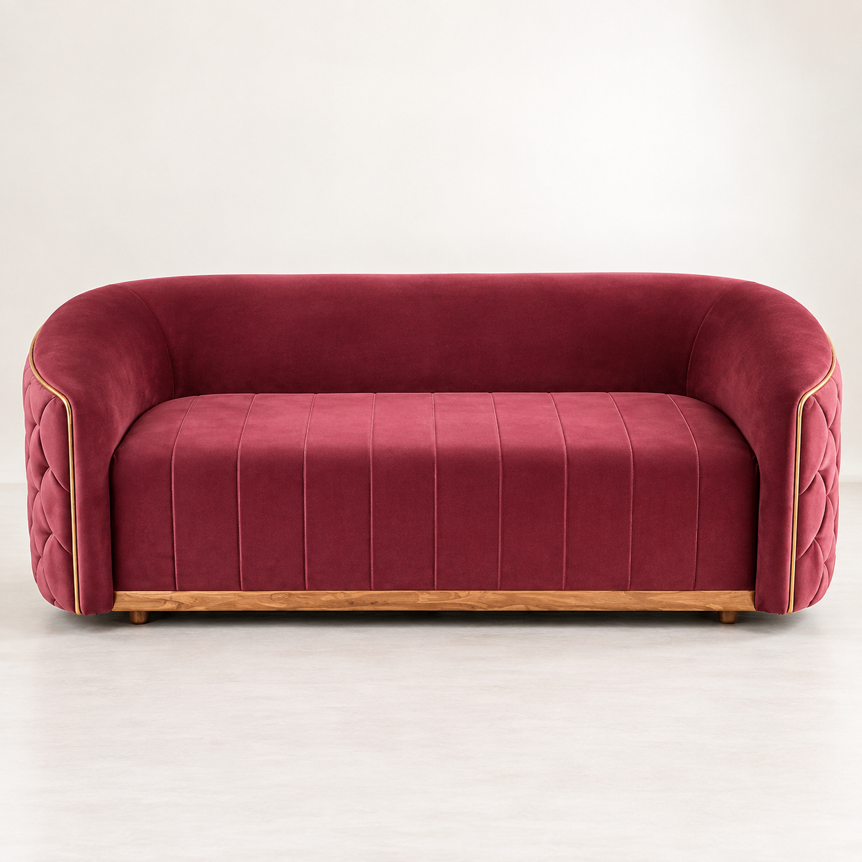 Maroon Velvet 3 Seater Sofa Furniture rental product by RentEvent